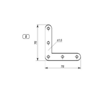 Loga stūrenis 75×75×1-1.5 mm